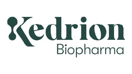 Kedrion Biopharma logo in dark green serif font on a white background.