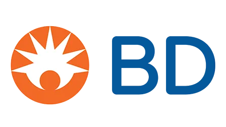 BD logo featuring an orange circle with a white stylized sunburst above a small circle, next to the bold blue letters 'BD'.