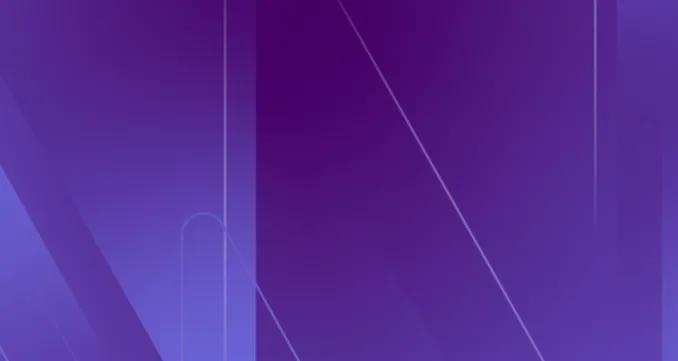 Abstract purple gradient background with thin, overlapping N and curved lines creating a sleek, modern design